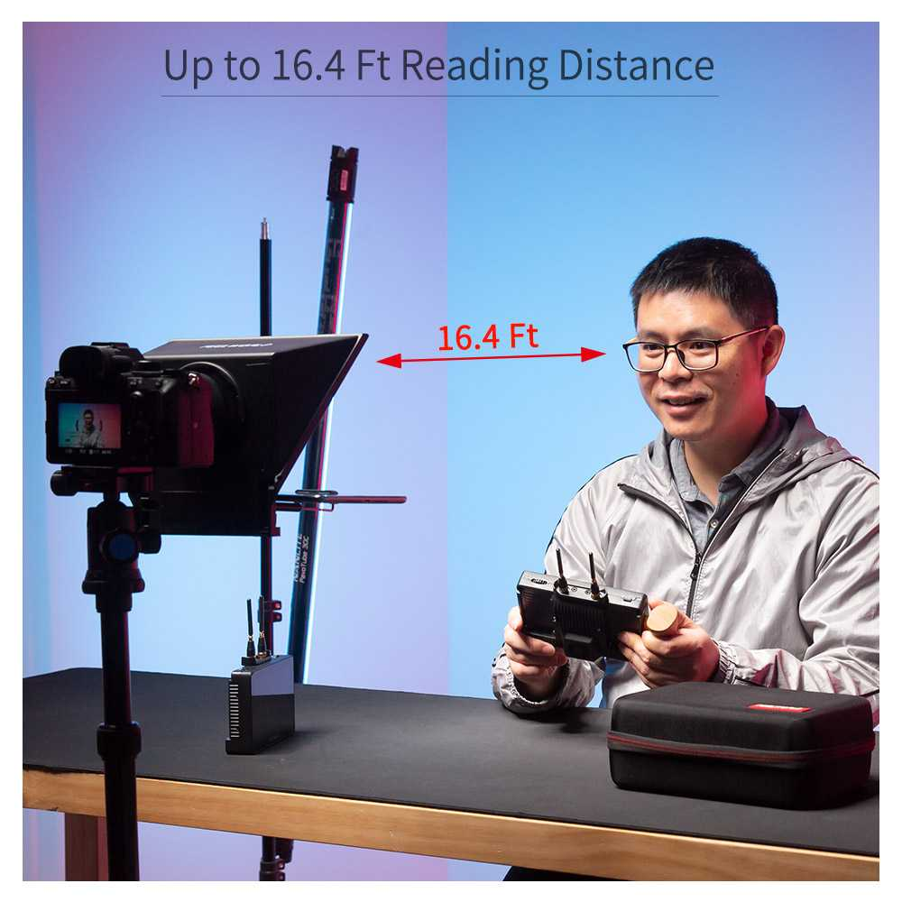 TELEPROMPTER FEELWORLD TP2A 8' PARA CÁMARA DSLR Y SMARTPHONE - 4