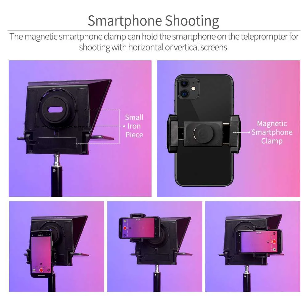 TELEPROMPTER FEELWORLD TP2A 8' PARA CÁMARA DSLR Y SMARTPHONE - 6