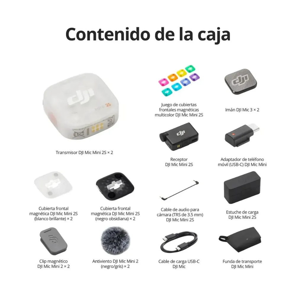 MICRÓFONO INALÁMBRICO DJI MIC MINI 2S (2 TX +1 RX) CON ESTUCHE - 8