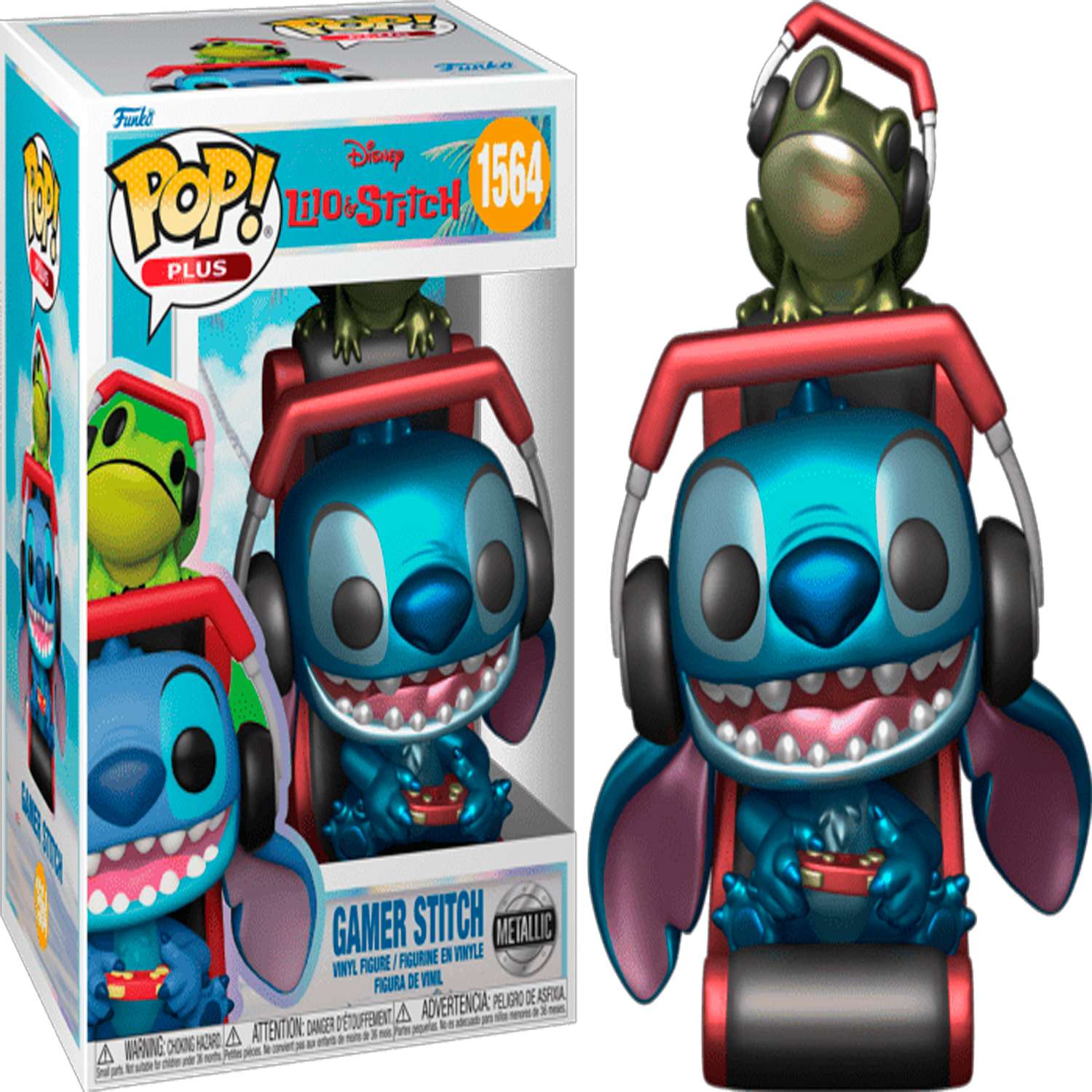 FUNKO POP PLUS: LILO AND STITCH - GAMER STITCH - METALLIC #1564 - 1