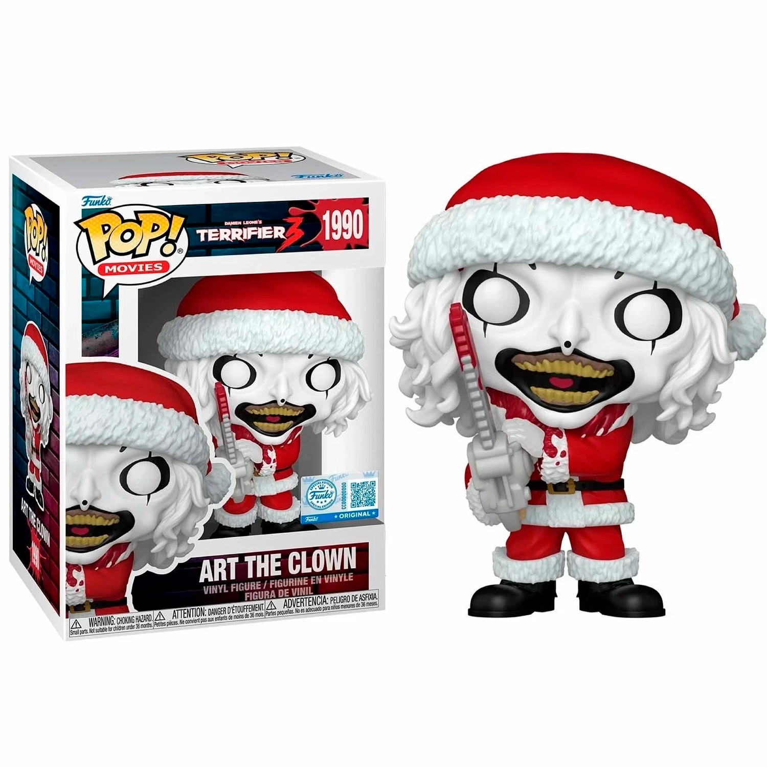 FUNKO POP TERRIFIER 3 ART THE CLOWN SANTA W/ CHAINSAW #1990 - 1
