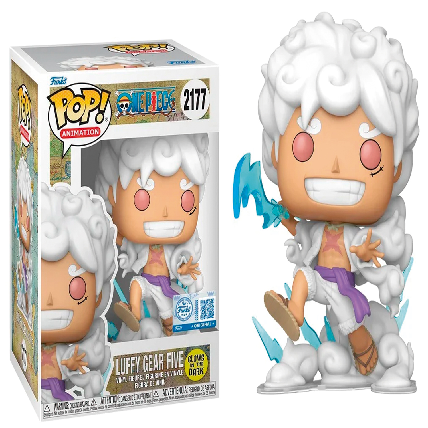 FUNKO POP ONE PIECE LUFFY GEAR FIVE #2177 - GLOW EXCLUSIVE GAMESTOP - 1