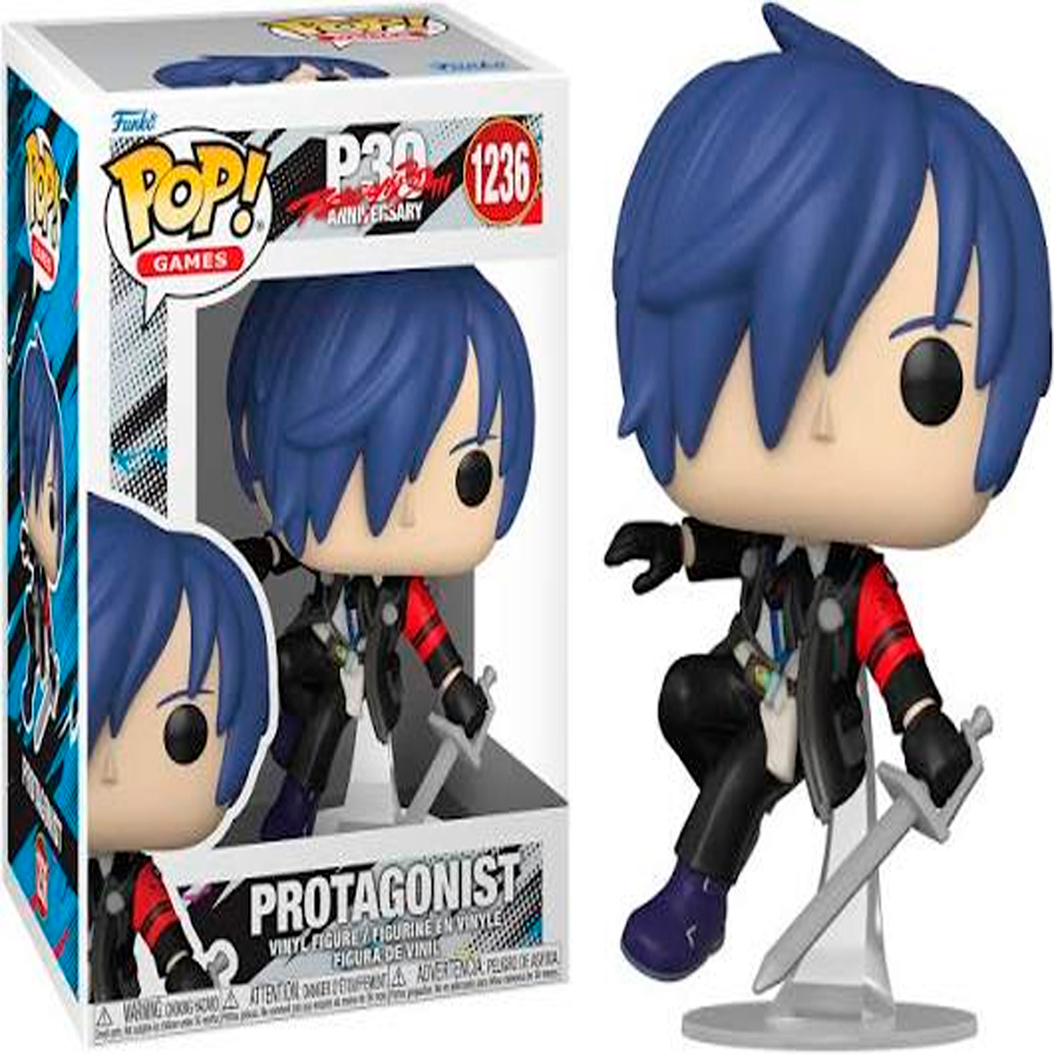 FUNKO POP! VINYL FIGURE PERSONA 30TH ANNIVERSARY PERSONA 3 MALE PROTAGONIST  #1236 - 1