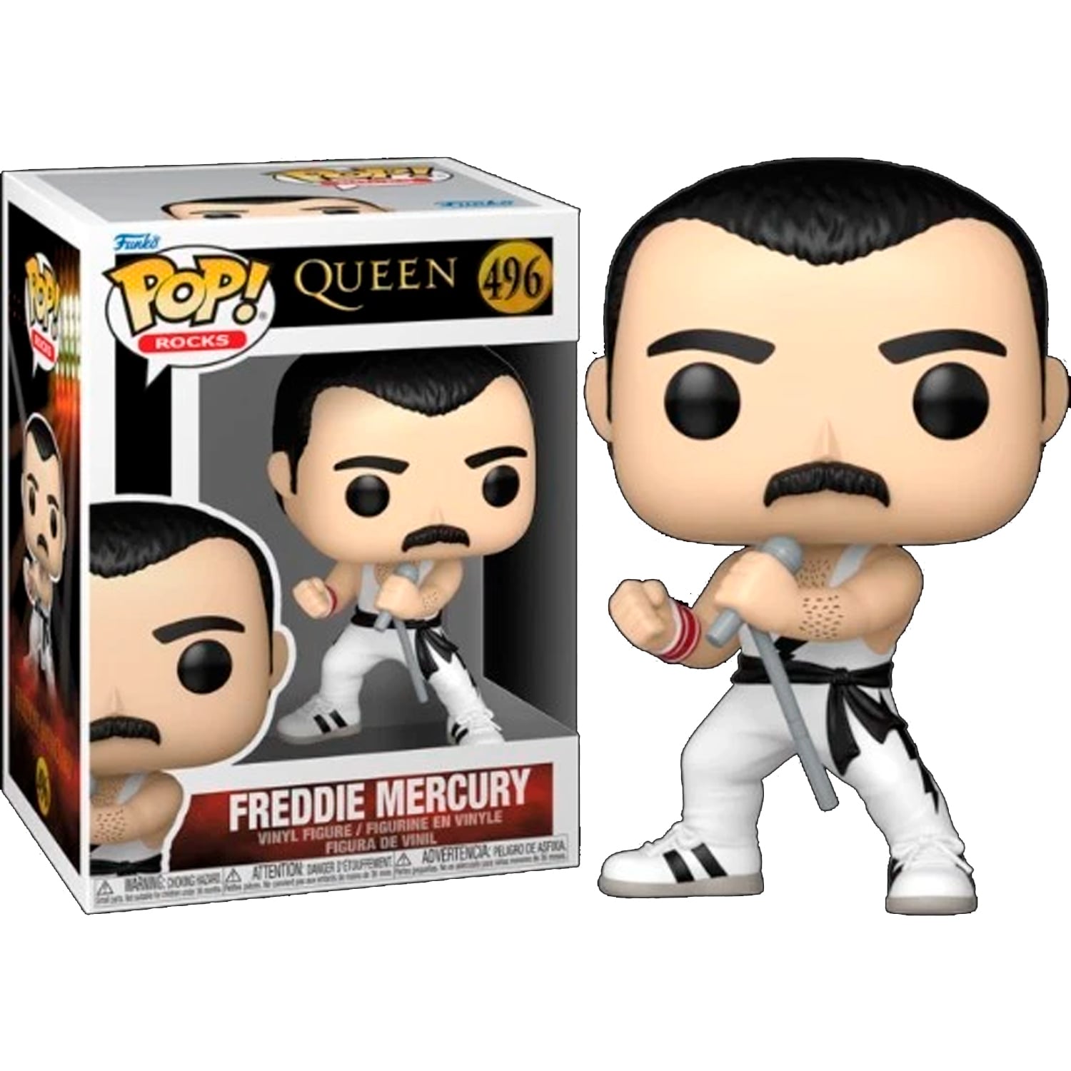 FUNKO POP! VINYL FIGURE QUEEN FREDDY MERCURY (WHITE SINGLET) #496 - 1