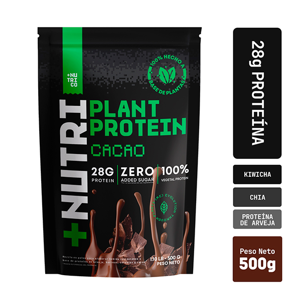 PROTEÍNA VEGANA PLANT PROTEIN CACAO 500G NUTRI CO - 1