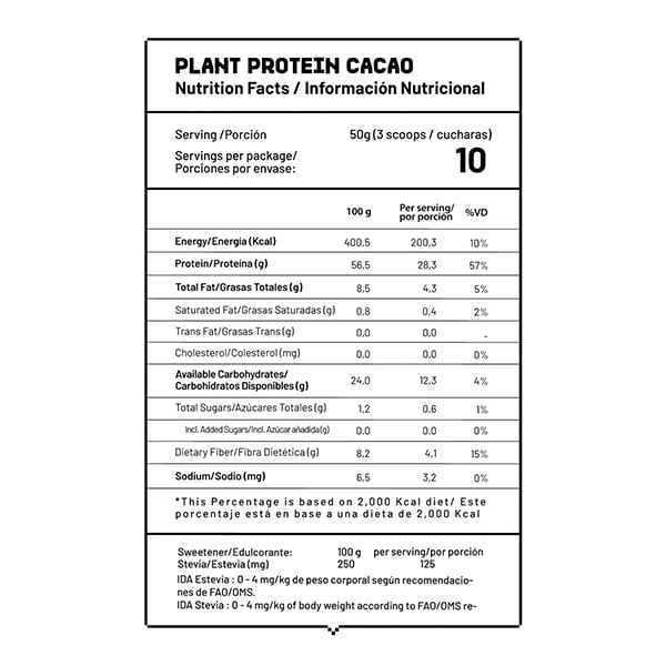 PROTEÍNA VEGANA PLANT PROTEIN CACAO 500G NUTRI CO - 2