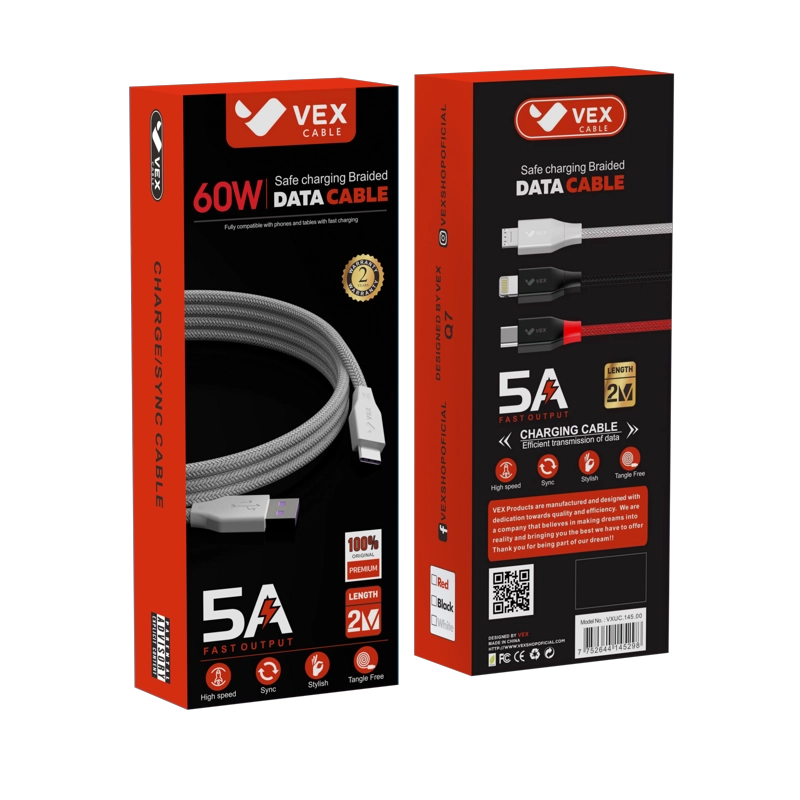 CABLE CARGA RÁPIDA 5A 66W USB A LIGHTNING 2 METROS - 2