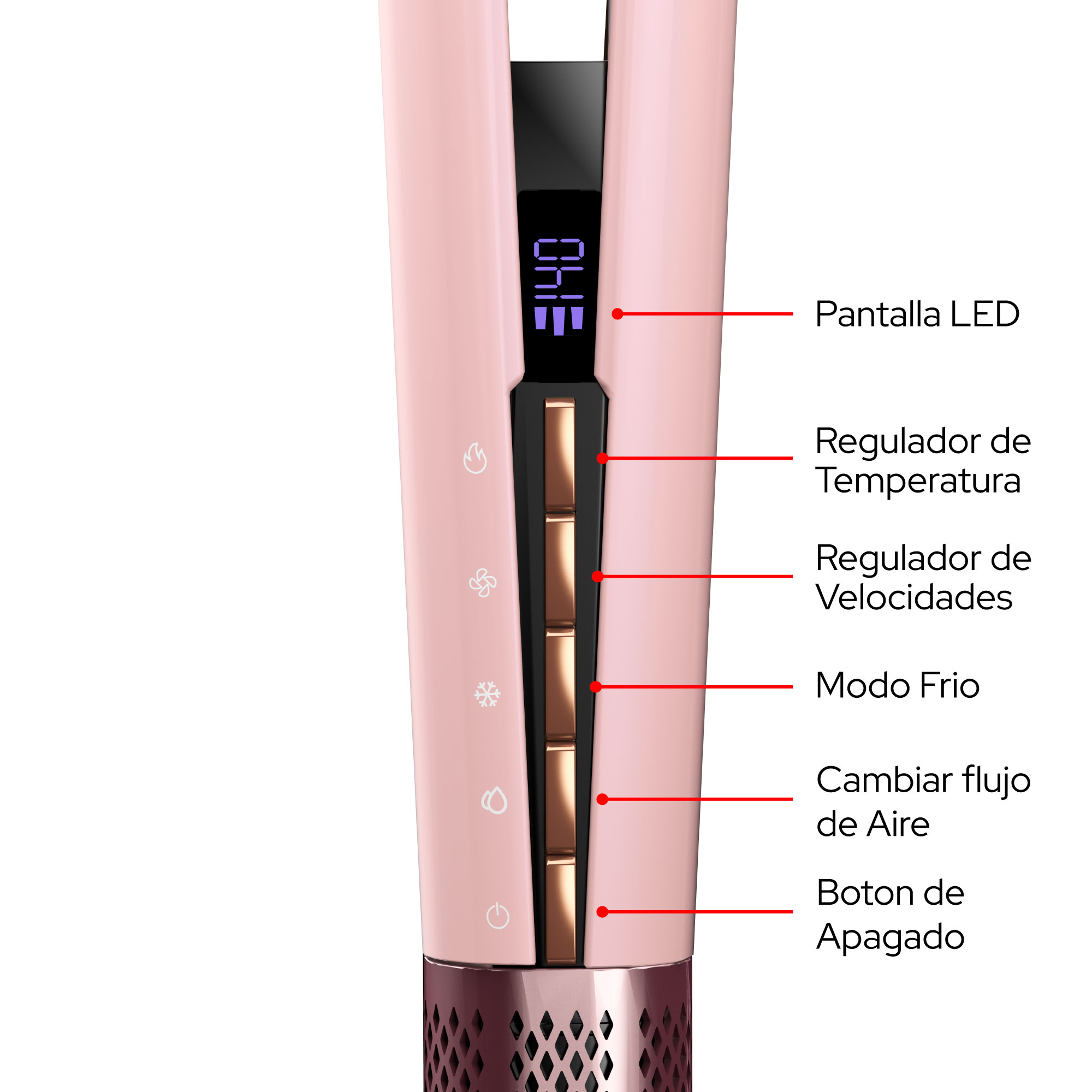 ALISADORA DE CABELLO VEX BEAUTY AERO GLIDE ROSADA - 4