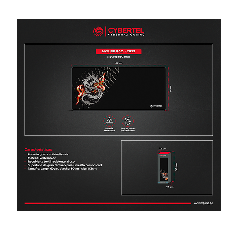 PAD MOUSE GAMER CYBERMAX X633-NEGRO - 5