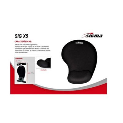 PAD MOUSE SIGMA X5 ALMOHADILLA GEL NEGRO - 3