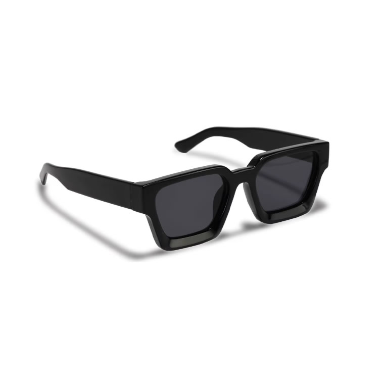 LENTES DE SOL CUADRADA TENDENCIA PERSONALIZADA ESTILO FEMENINO - NEGRO - 2