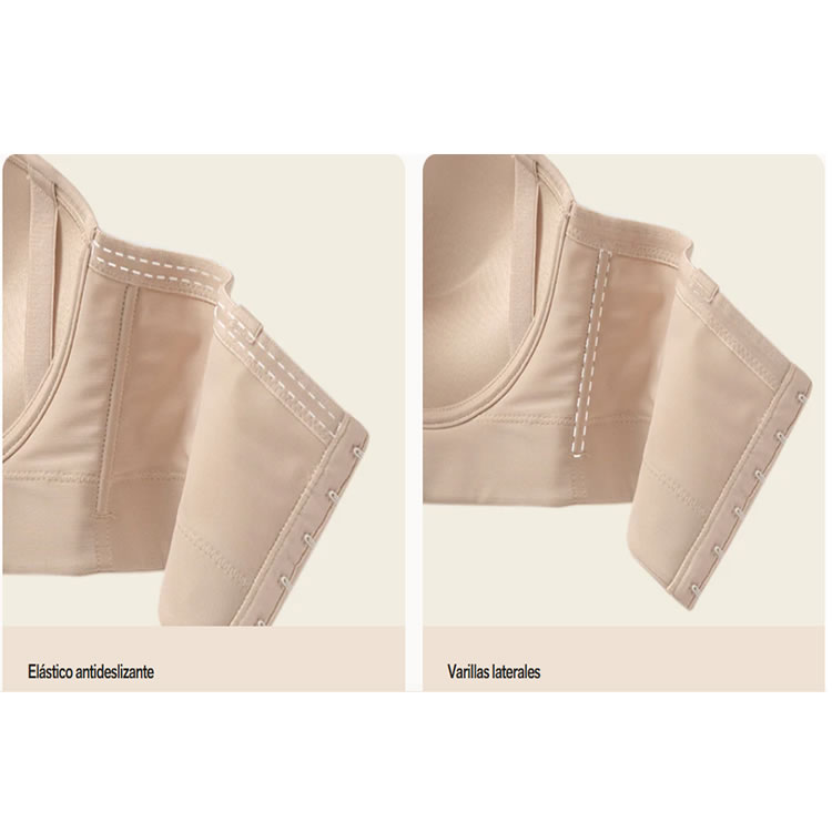 BRASIER STRAPLESS ESPALDA ANCHA REALCE ALTO BUSTIER 360° DE PERFECCIÓN 802 NUDE 38B - 9