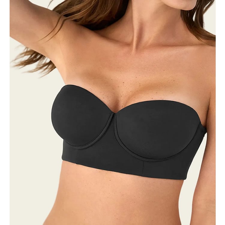 BRASIER STRAPLESS ESPALDA ANCHA REALCE ALTO BUSTIER 360° DE PERFECCIÓN 700 NEGRO 38B - 5