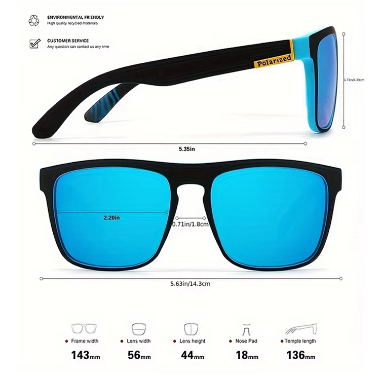 LENTES DE SOL POLARIZADAS CUADRADAS VINTAGE UV400 - 3