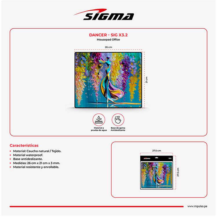 PAD MOUSE CON DISEÑO DANCER - SIGMA X3.2 - 3