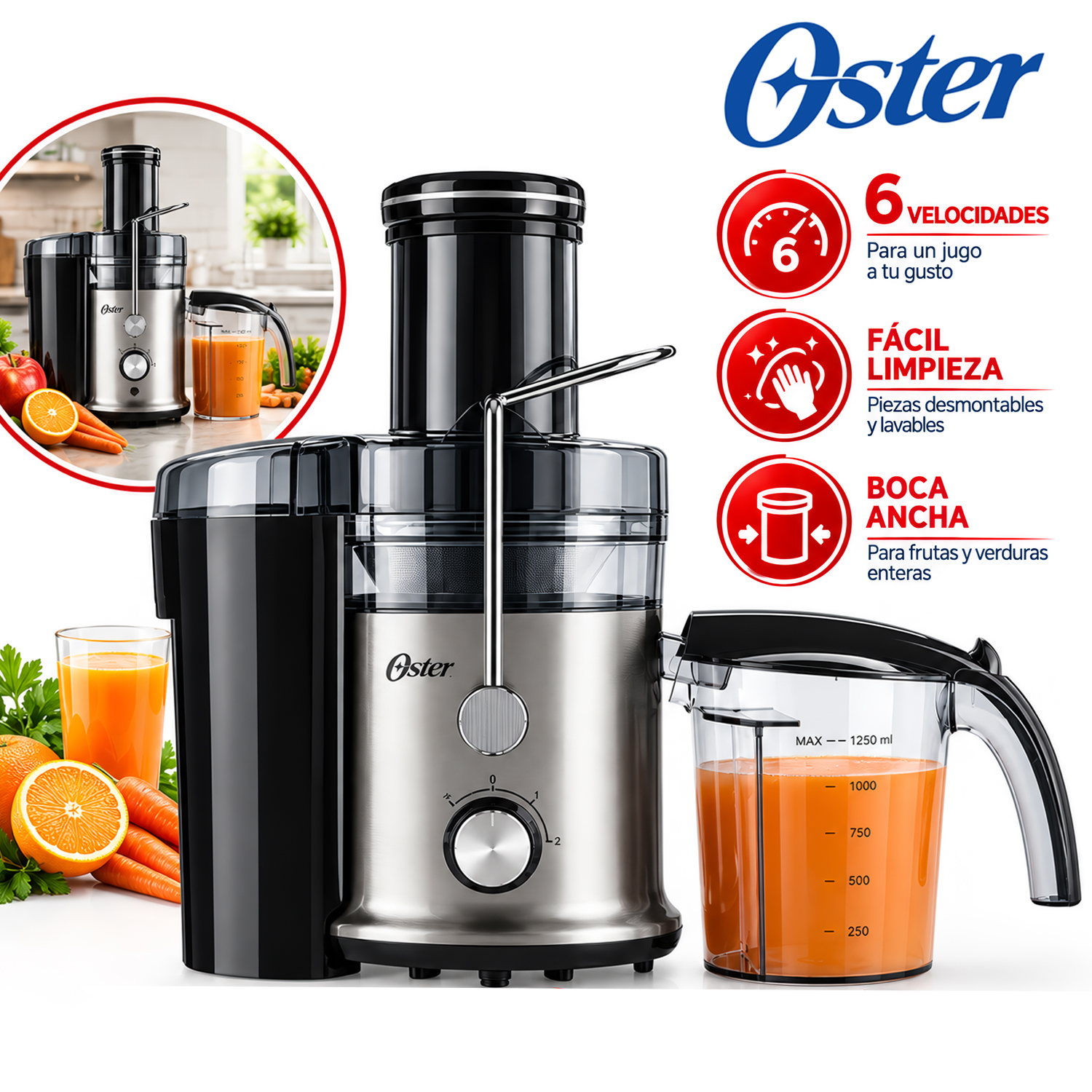 EXTRACTOR OSTER FPSTJE320S 600W JUGOS - 1