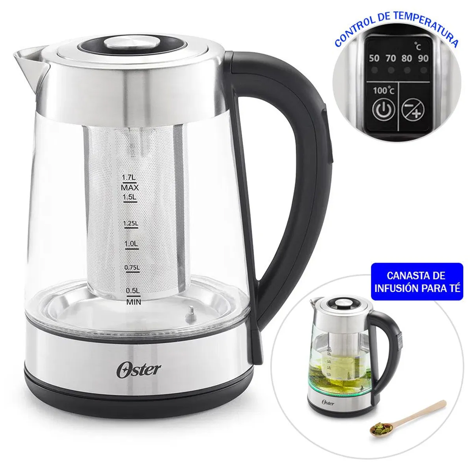 HERVIDOR ELÉCTRICO OSTER BVSTKT8990 1 7L VIDRIO - 1