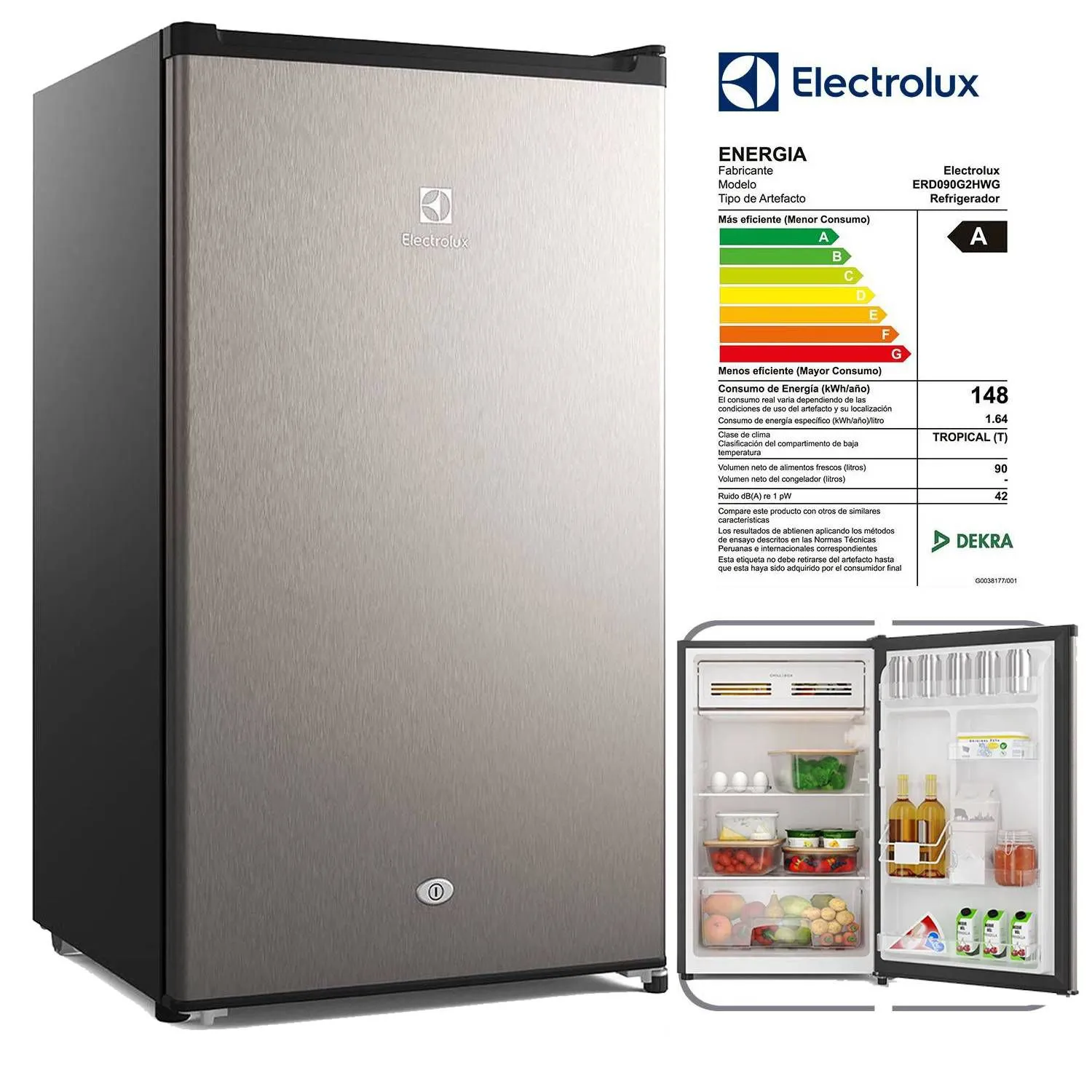 FRIGOBAR ELECTROLUX FROST 90LTS ERD090G2HWG GRIS - 1