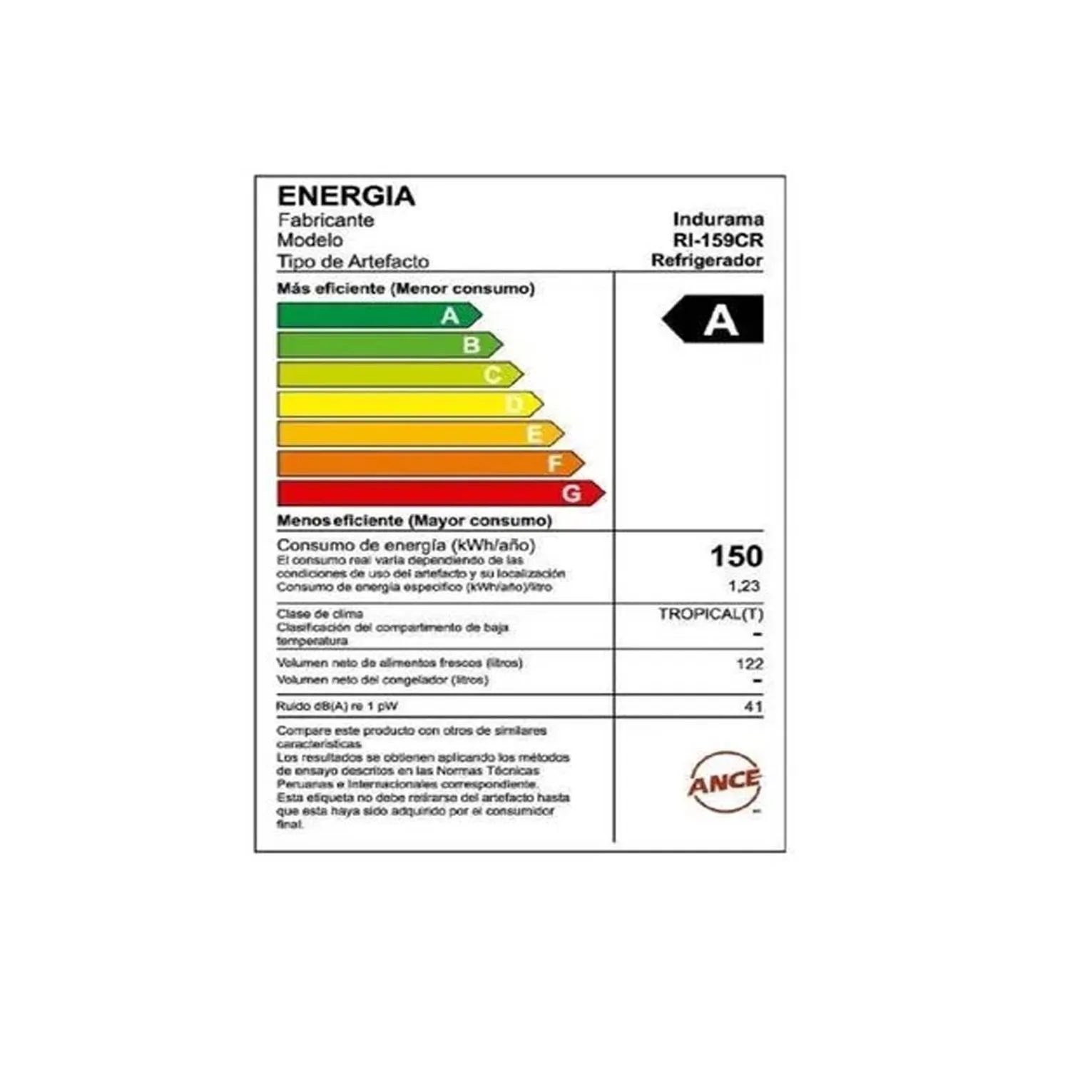 FRIGOBAR INDURAMA RI-159CR 122 LITROS CROMA - 5