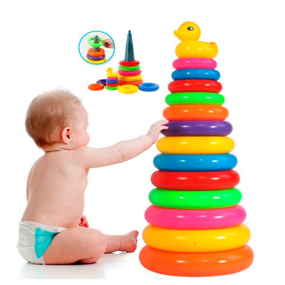 ANILLOS APILABLES DE ARCOÍRIS PARA NIÑOS - 1