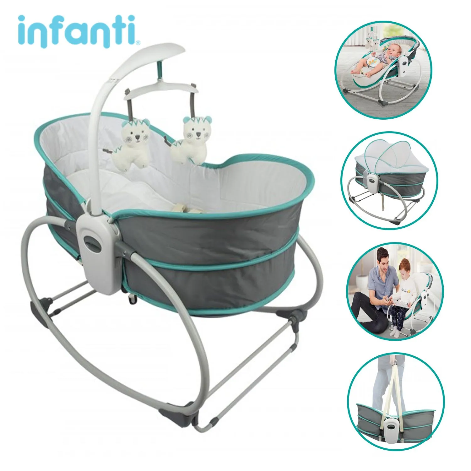 SILLA NIDO 5 EN 1 INFANTI ROCKER 6537 VERDE - 1