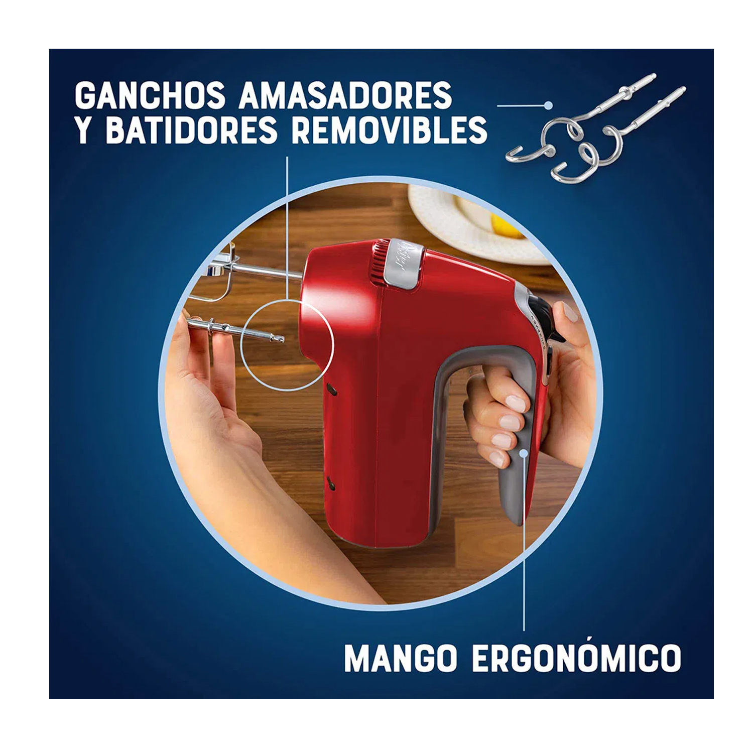 BATIDORA DE MANO OSTER 7 VELOCIDADES + FUNCIÓN TURBO FPSTHM360R - 3