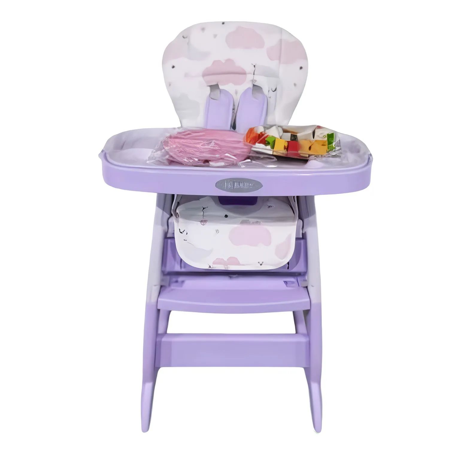 SILLA CARPETA HI BABY GATO 3 EN 1 LILA CON PLATO Y LEGO - 2