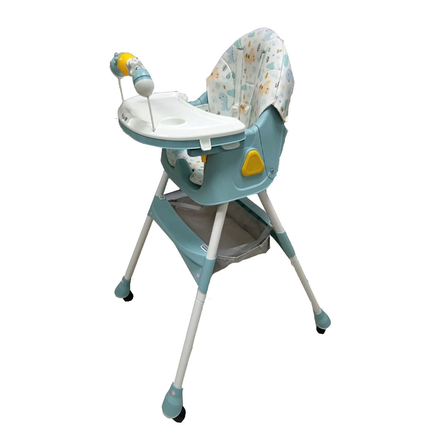 SILLA DE COMER PLEGABLE CON RUEDAS DOBLE BANDEJA LULU VERDE - 2