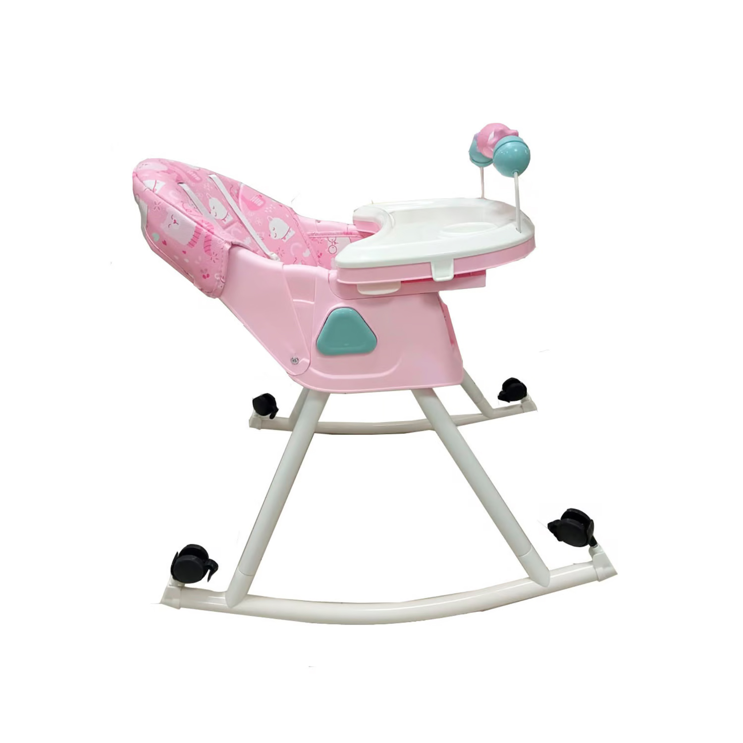 SILLA DE COMER ASIENTO RECLINABLE CON RUEDAS DALI FUCSIA - 3