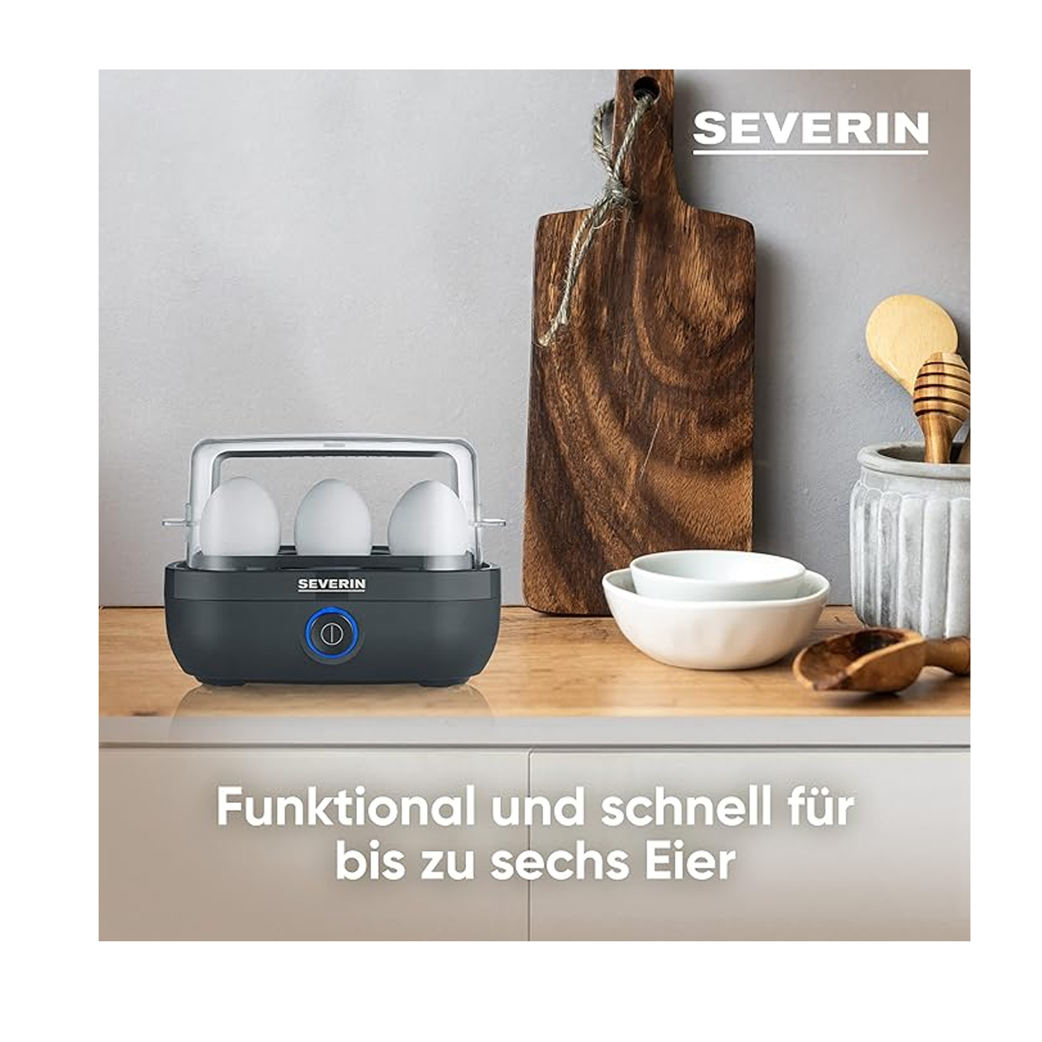 HERVIDOR DE HUEVOS SEVERIN CON PERILLA EK-3166 NEGRO - 4