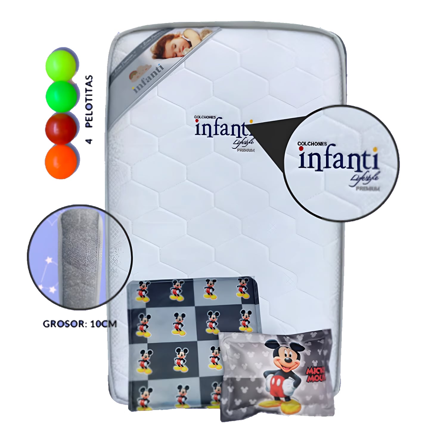 COLCHÓN DE BEBE PARA CUNAS PACK AND PLAY GRIS - 1
