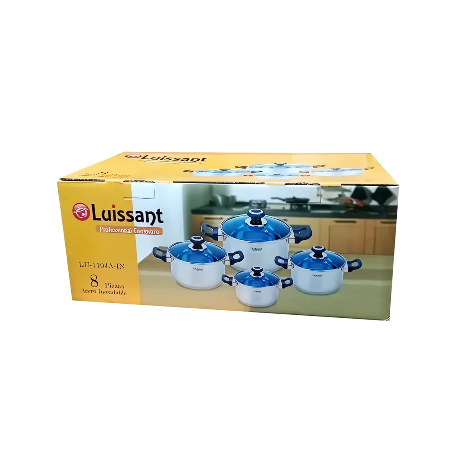 JUEGO DE OLLAS LUISSANT LU-1104A 8 PIEZAS AZUL - 3
