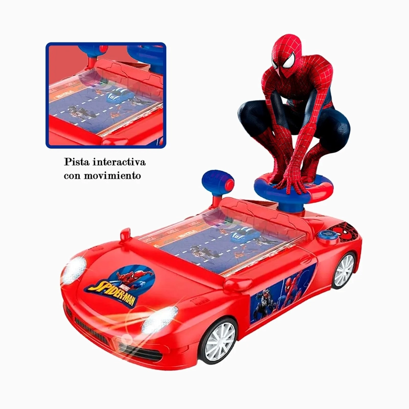 JUGUETE CARRO DE CARRERA CONSOLA SPIDERMAN CON SONIDO SPI-001 - 2