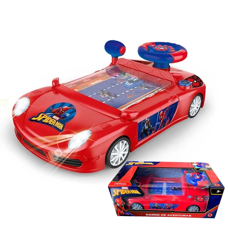 JUGUETE CARRO DE CARRERA CONSOLA SPIDERMAN CON SONIDO SPI-001 - 3
