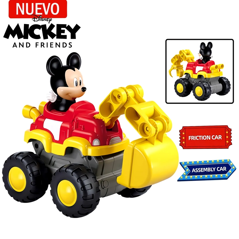 JUGUETE EXCAVADORA DE FRICCIÓN DE MICKEY + CAMIÓN 2 EN 1 14 PIEZAS M38-LS002 - 1