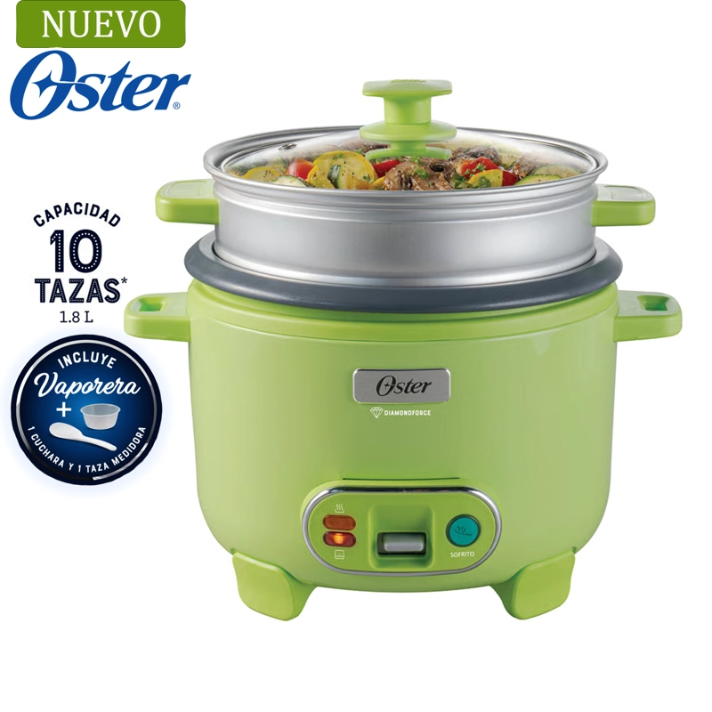 OLLA ARROCERA OSTER 1.8L 3 EN 1 FUNCIÓN DE SOFRITO VAPORERA CKSTRC10DFGRN VERDE - 1