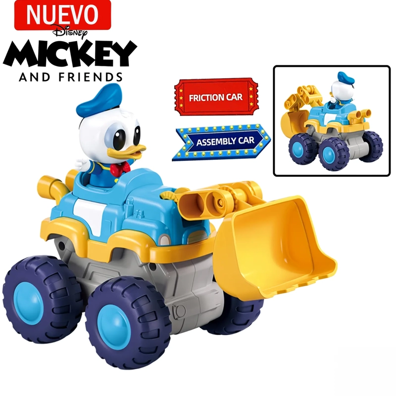 JUGUETE EXCAVADORA DE FRICCIÓN DEL PATO DONALD + CAMION 2 EN 1 14 PIEZAS M38-LS006 - 1