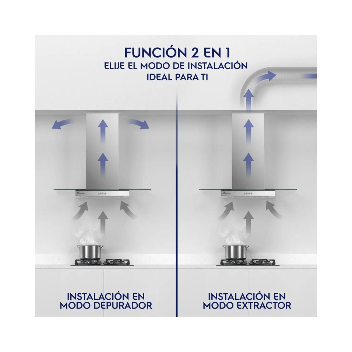 CAMPANA DE PARED 60CM EFFICIENT ACERO INOXIDABLE CE6VX ELECTROLUX - 2