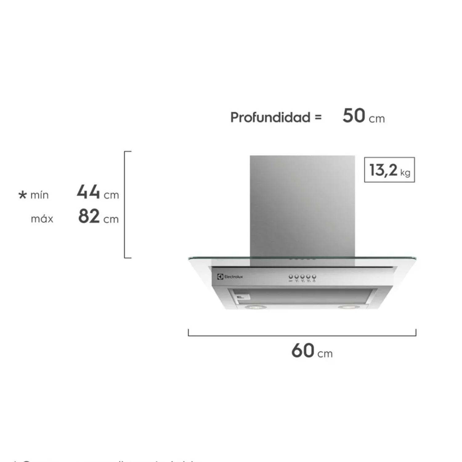 CAMPANA DE PARED 60CM EFFICIENT ACERO INOXIDABLE CE6VX ELECTROLUX - 3