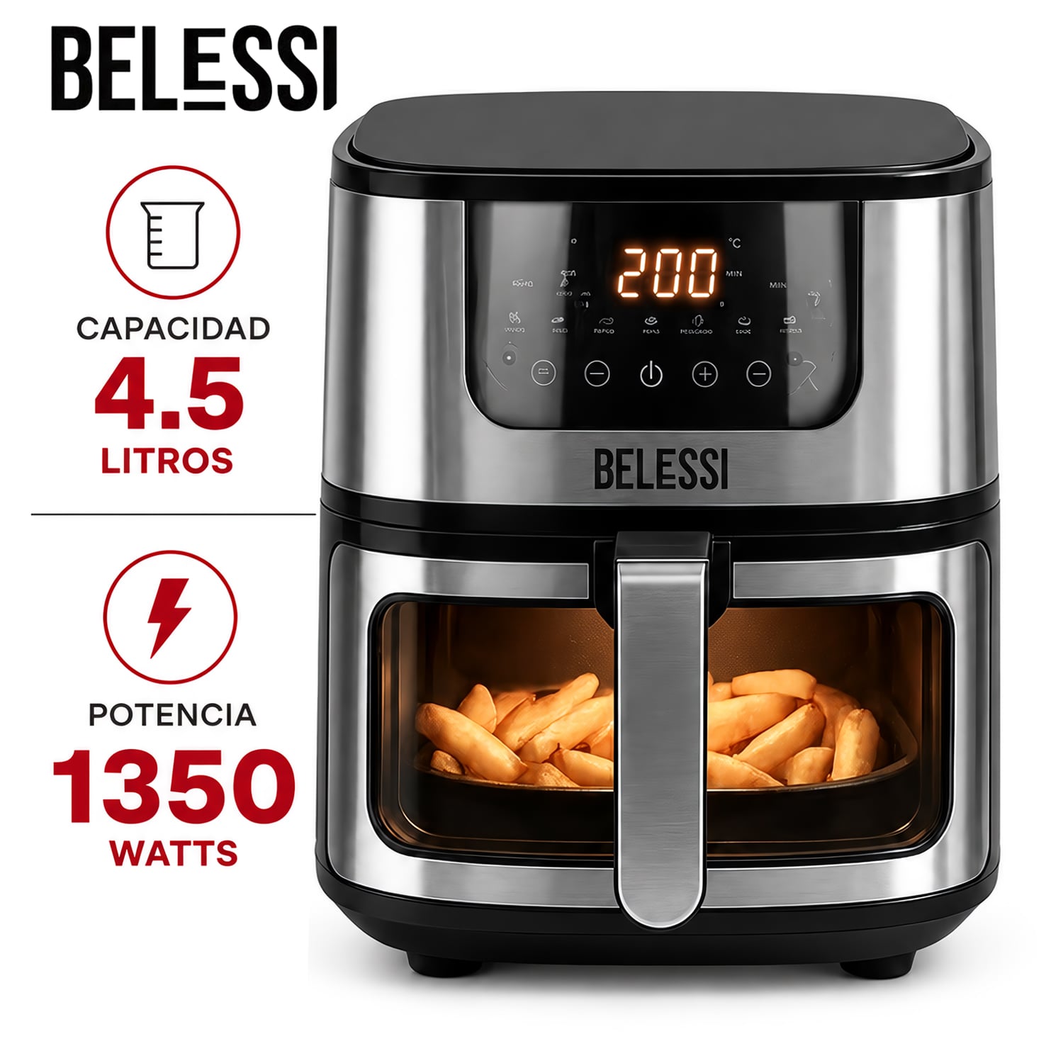 FREIDORA DE AIRE BELESSI 4.5LT 2400W BLSE003 - 1