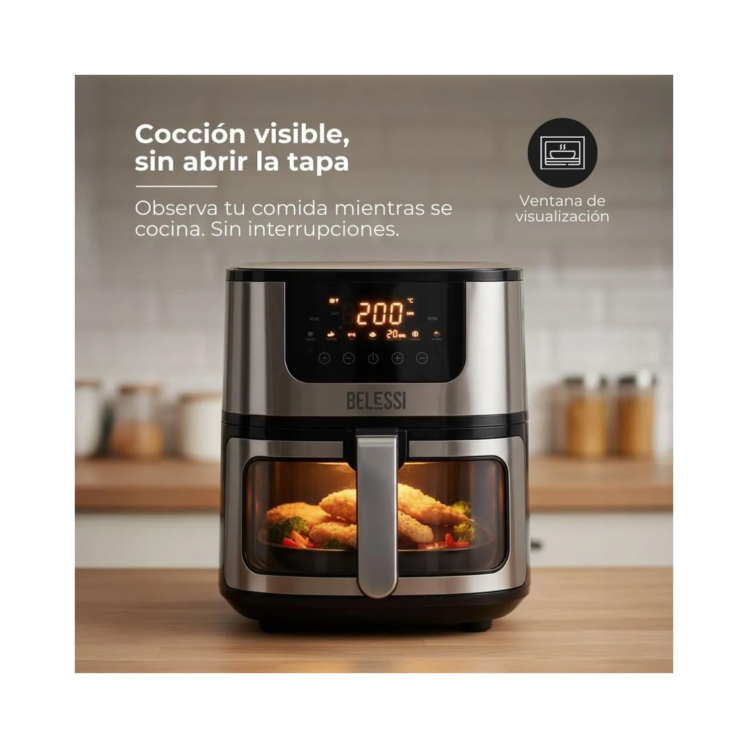 FREIDORA DE AIRE BELESSI 4.5LT 2400W BLSE003 - 5
