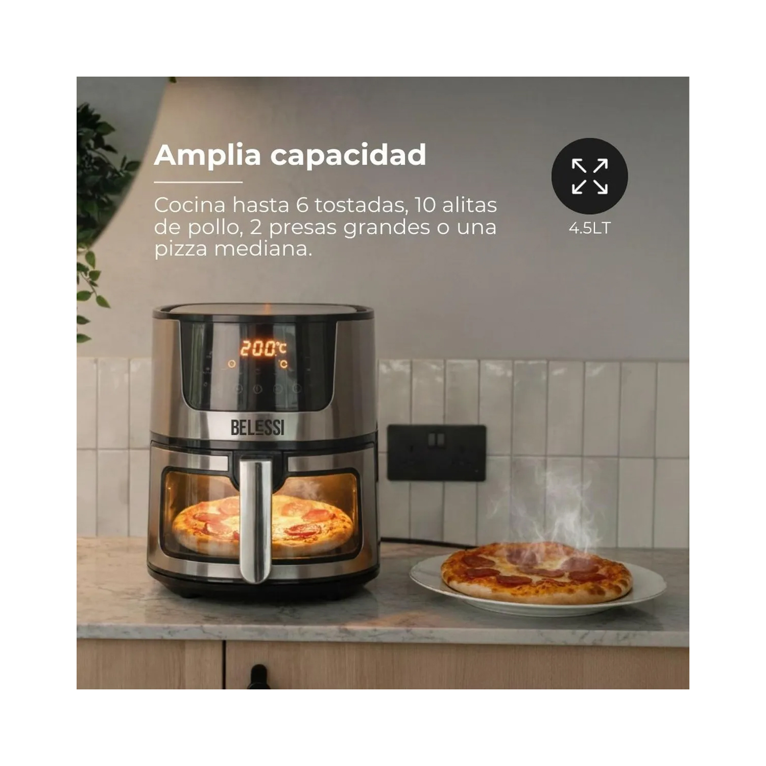 FREIDORA DE AIRE BELESSI 4.5LT 2400W BLSE003 - 7