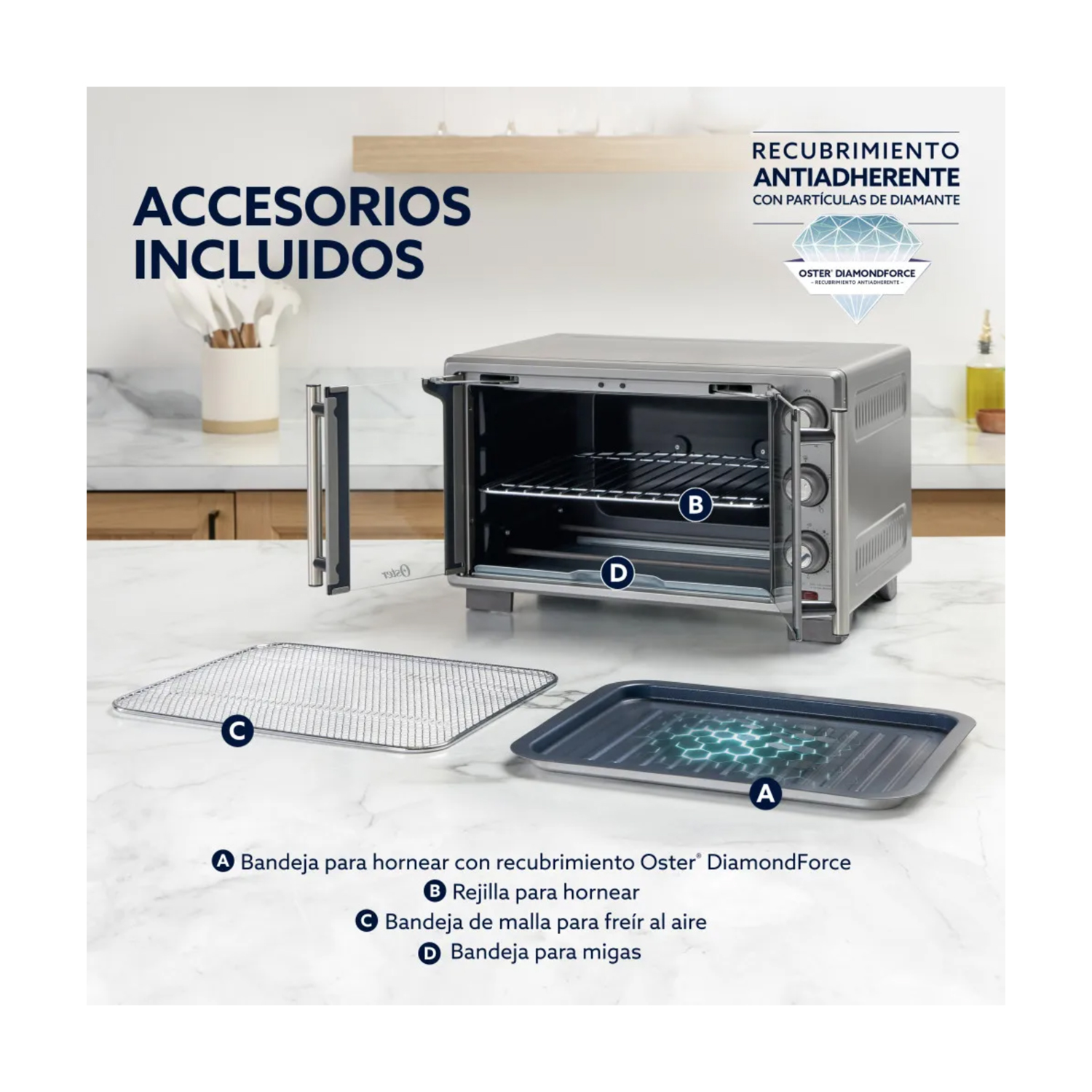 HORNO ELÉCTRICO CON FREIDORA DE AIRE 25L PUERTA FRANCESA TSSTTV25FDMAFNS - 4