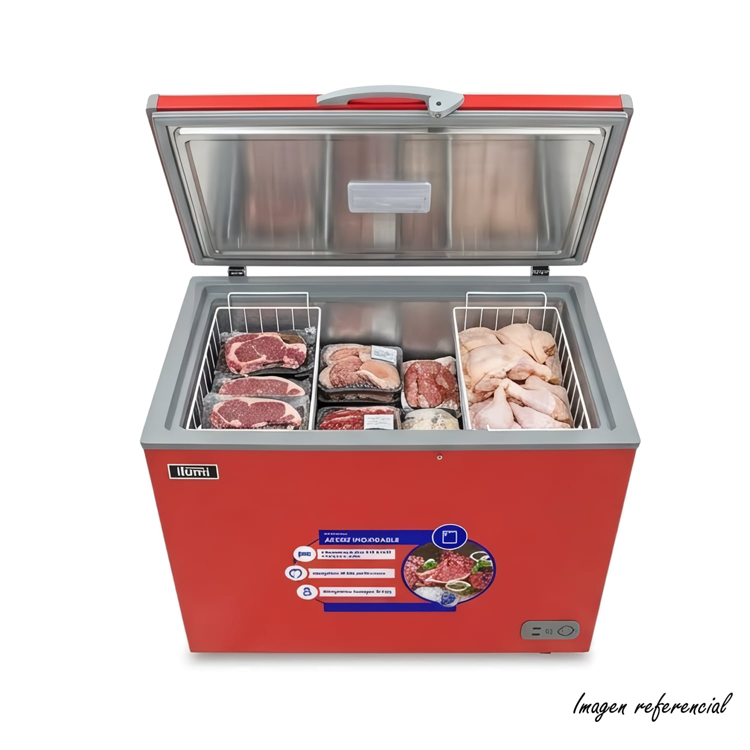 CONGELADOR CON TINA DE ACERO INOXIDABLE DE 340 LITROS TFI-3400RE ROJO - 3