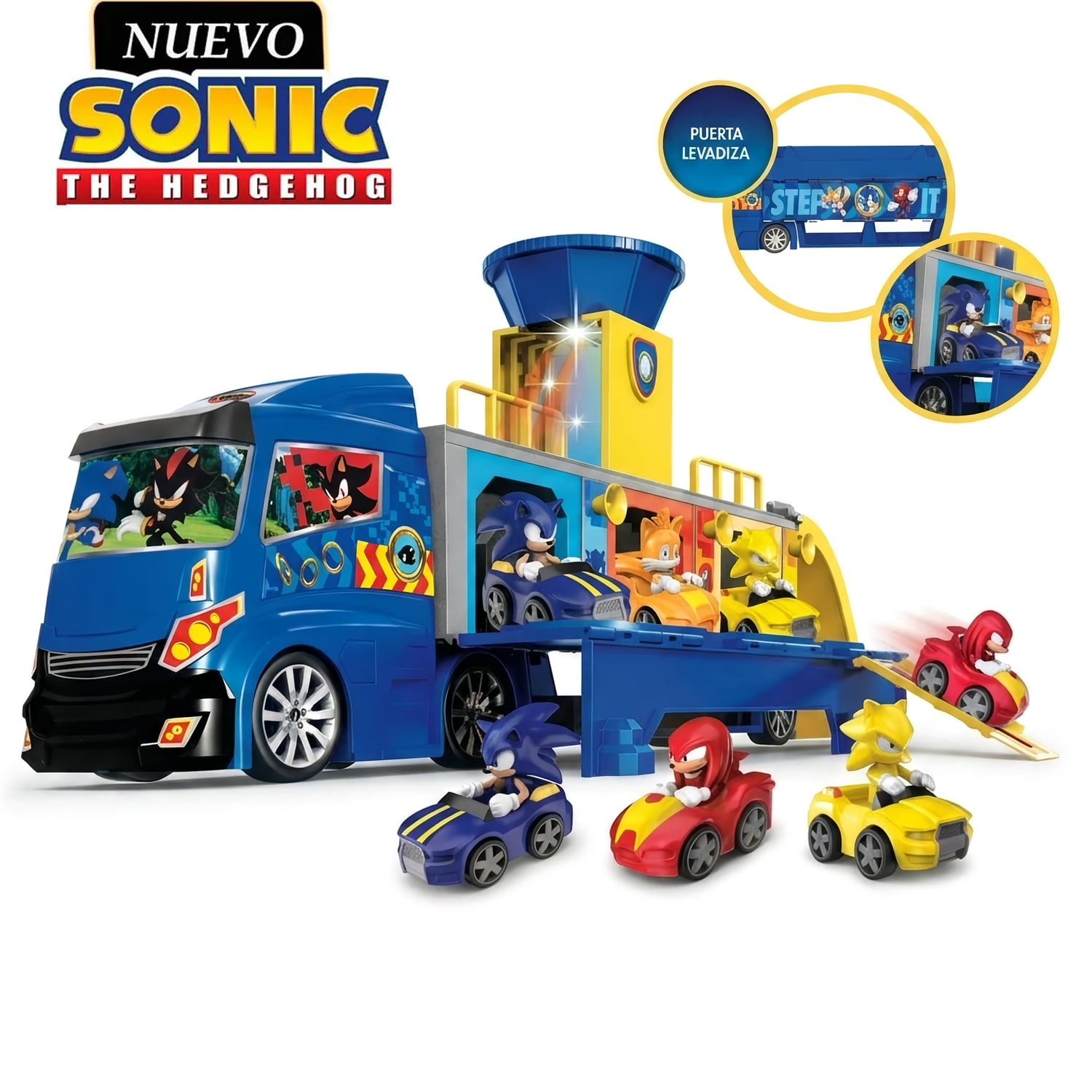 JUGUETE SET DE CAMIÓN Y COCHES CON LUCES SONIC WT005 - 1