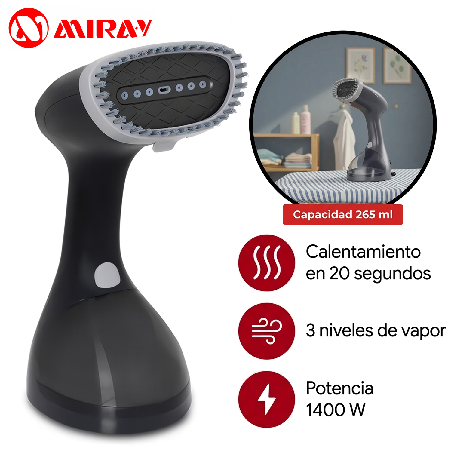 VAPORIZADOR DE PRENDAS PORTÁTIL VPM-12 AZUL - 1