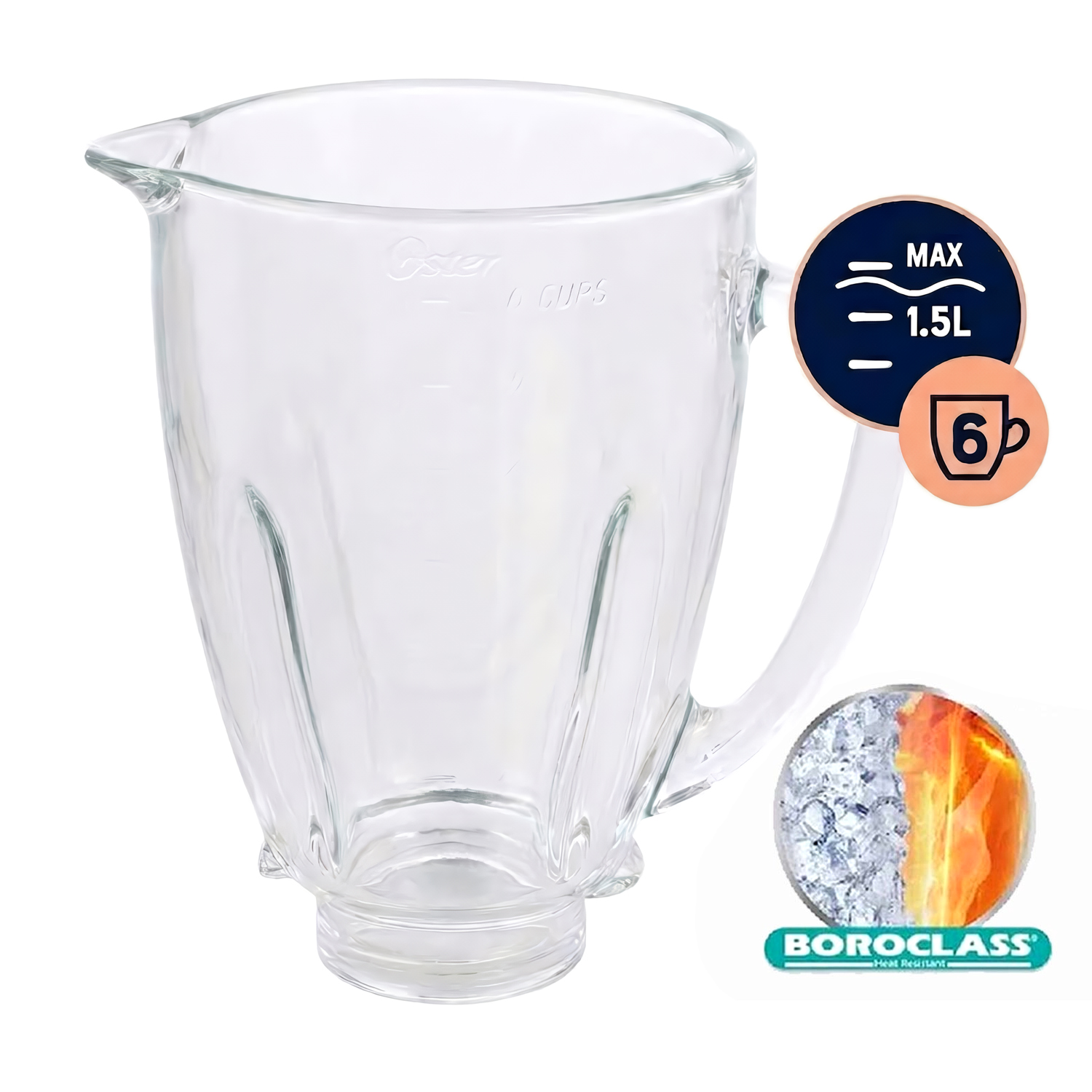 VASO DE VIDRIO CONTEMPORÁNEO GRANEL LICUADORA OSTER - 7