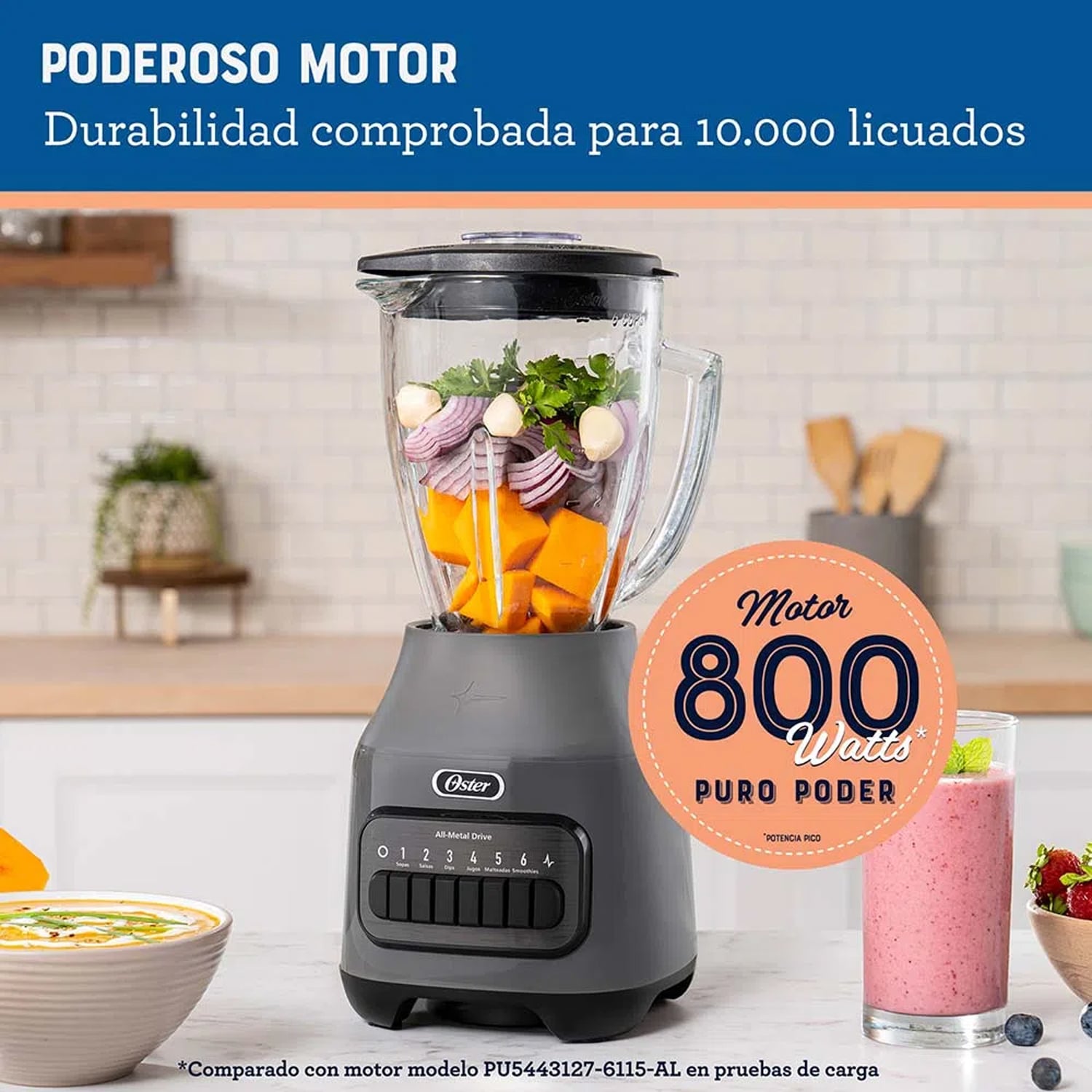 COMBO LICUADORA OSTER 6 VELOCIDADES BLSTPEG-GPB + HERVIDOR ELÉCTRICO WHITELINE 1707 NEGRO - 3