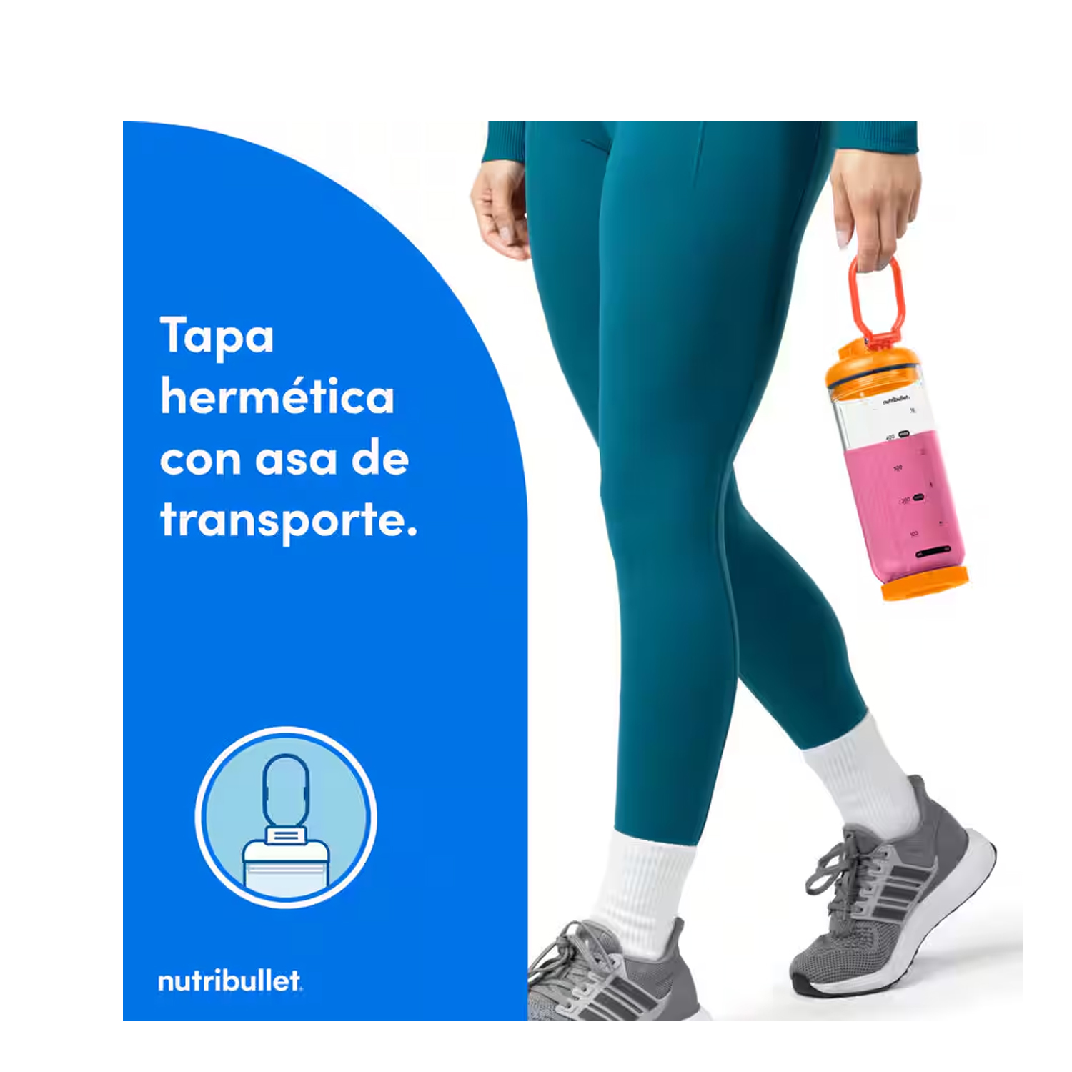LICUADORA PORTÁTIL NUTRIBULLET FLEX 650 ML PARA SMOOTHIES Y BATIDOS NARANJA - 3