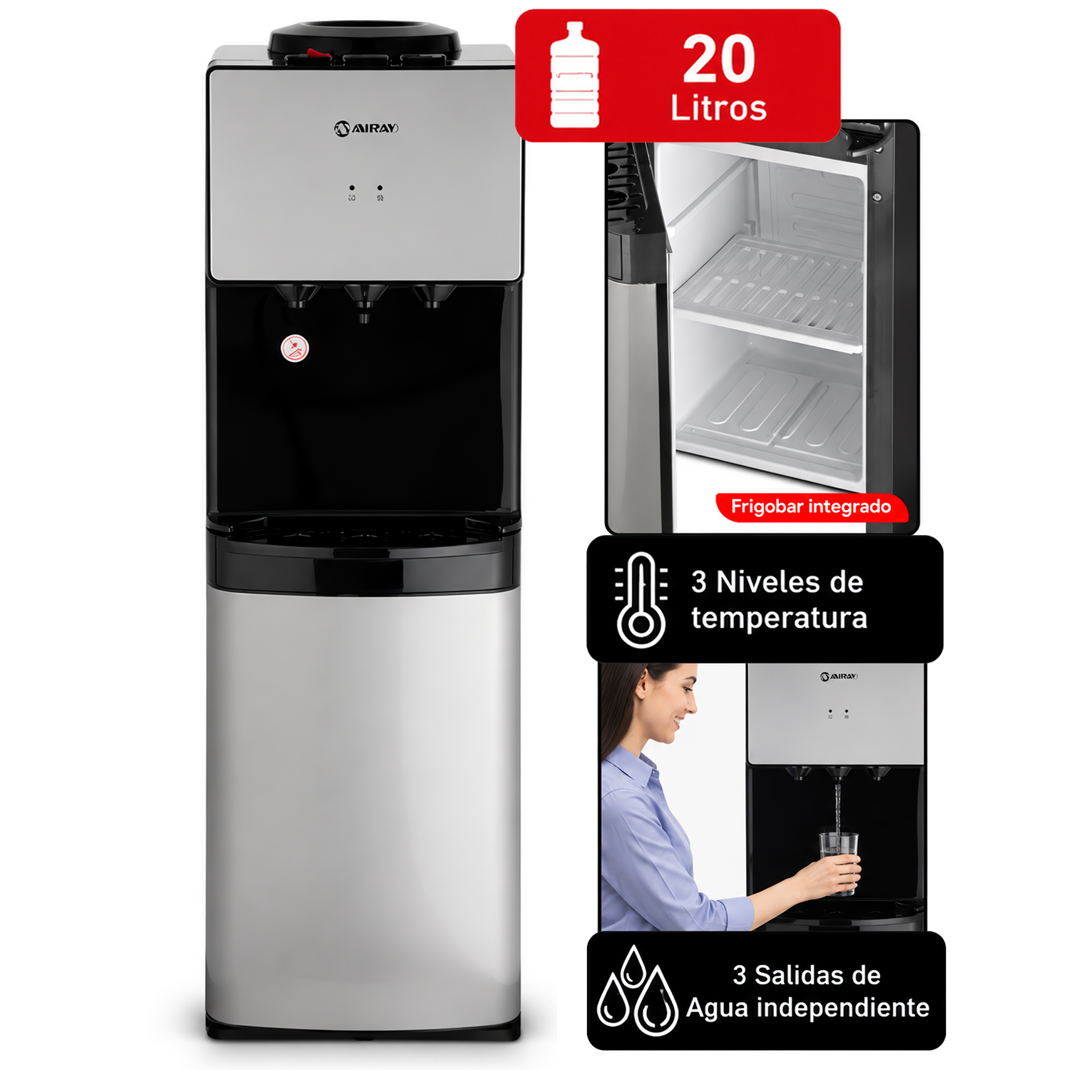 DISPENSADOR DE AGUA CON FUNCIÓN MINIBAR DAM-23 - 1